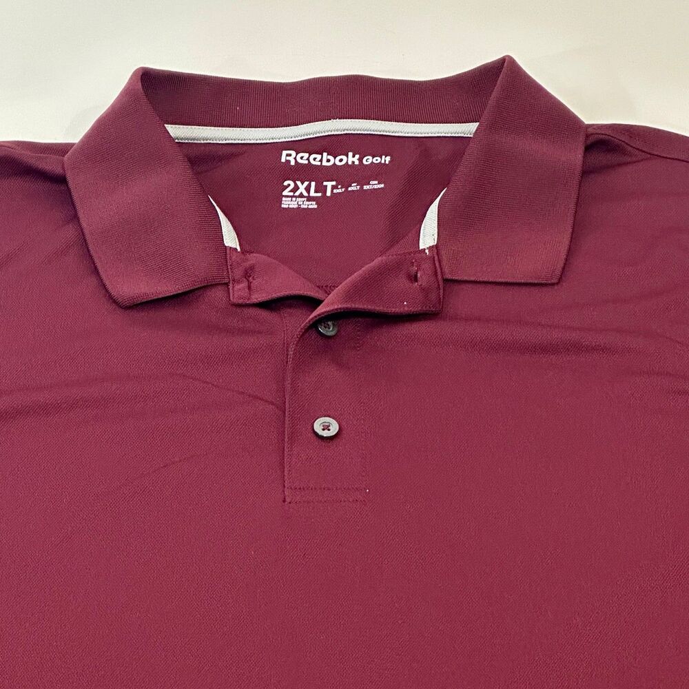 Reebok Golf Men's Short Sleeve Polo, Maroon, Size 2XLT